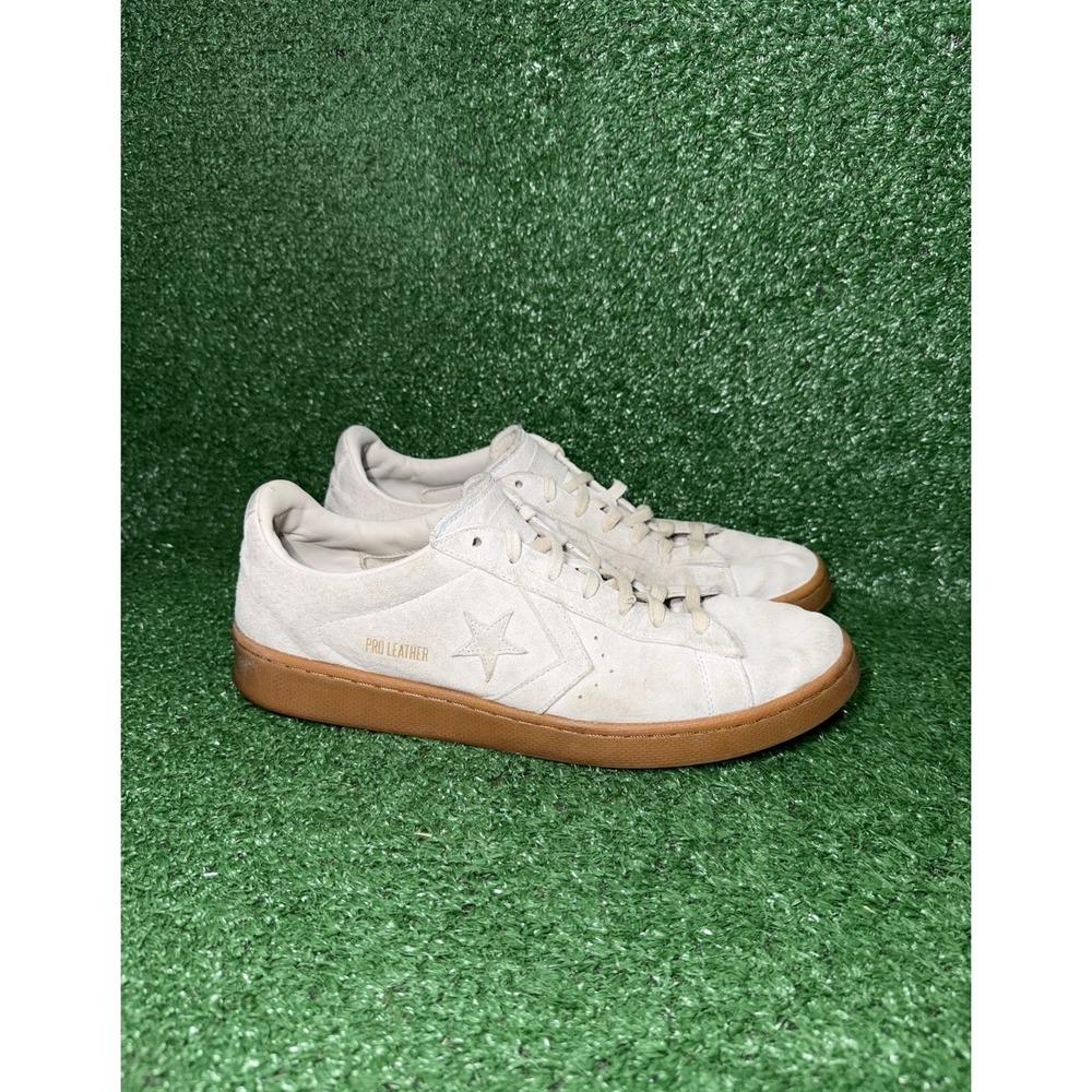 Converse Pro Leather Shoes Mens Size 12 Beige Leather Low Top Comfort Sneakers